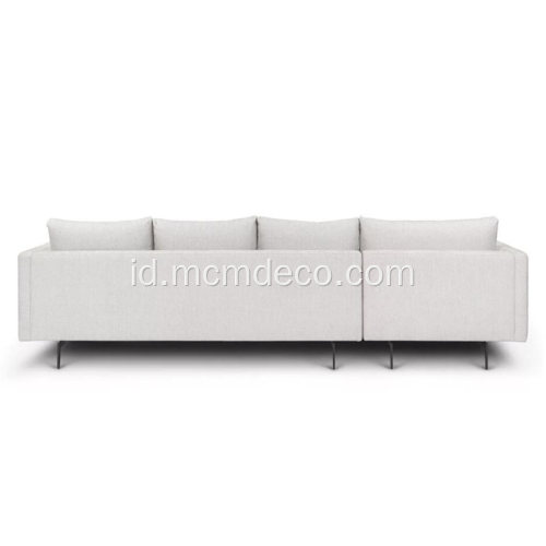 Parker White Coconut Fabric Sectional Sofa Kiri